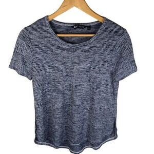 Athleta‎ Womens Breezy Black White Space Dye Active Shirt Size Small Performance